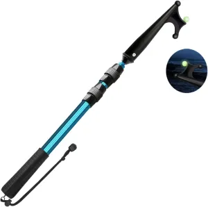 SAN LIKE Boat Hooks for Docking Extension Pole Hook Telescopic Boat Pole with Luminous Bead, Lightweight Floating, Non-Slip Rubber Handle, Durable & Rust-Resistant