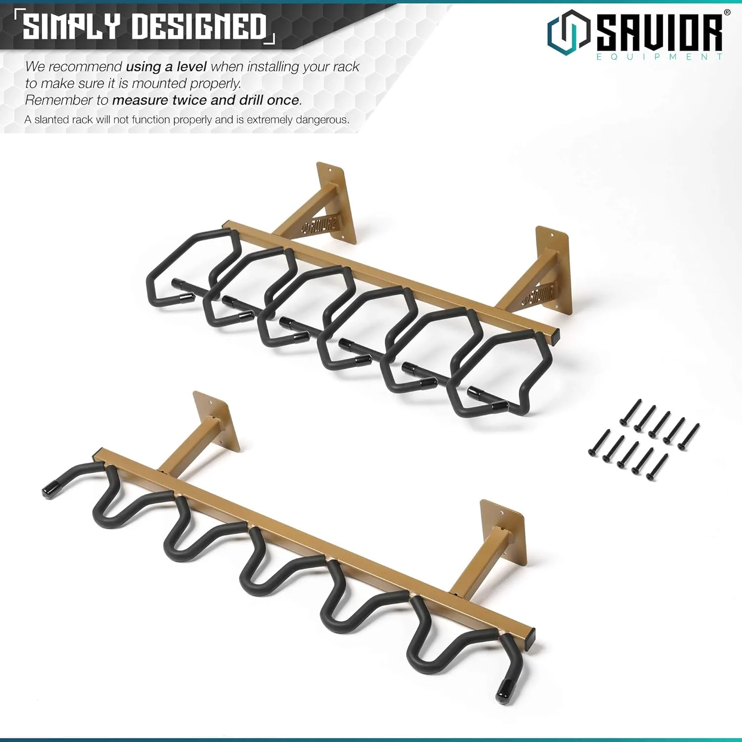 Savior Equipment Wall-Mount Rifle Rack Tactical Shotgun Carbine Firearm Free-Standing Gun Display Indoor Storage Rack - Heavy Duty Steel, 6-Slot Holds up to 150 Lbs
