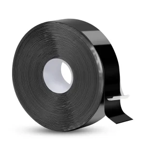 Self-Fusing Silicone Tape for Leak Repair - Waterproof, Silicone Flex Tape - No Adhesive Needed for Plumbing, Automotive, Electrical - Emergency Wrap,1" x 33', Black