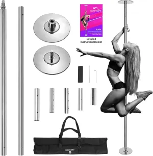 SereneLife Professional Spinning Dancing Pole Set, Adjustable Height, Adjustable Fitness Pole, Great for Training Dancing and Exercise, Comes with Complete Set of Accessories, Easy Setup