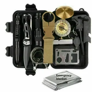 Set Survival Fast-moving sale Camping Hiking Tactical Kit 14-In-1 Easy communication Emergency Gear Box Outdoor Case