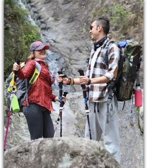 SGSG Trekking Poles Made of Aluminum Alloy - Folding, Collapsible, Adjustable, Ultralight for Nordic Walking, Hiking, Running with Cork and EVA Grip for Men and Women