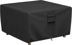 SHINESTAR Square Fire Pit Cover, Fits for 41-44 Inch Gas Fire Table, Waterproof and Windproof, 44 x 44 x 24 Inches, Black