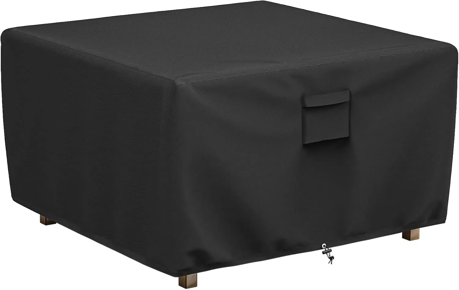 SHINESTAR Square Fire Pit Cover, Fits for 41-44 Inch Gas Fire Table, Waterproof and Windproof, 44 x 44 x 24 Inches, Black