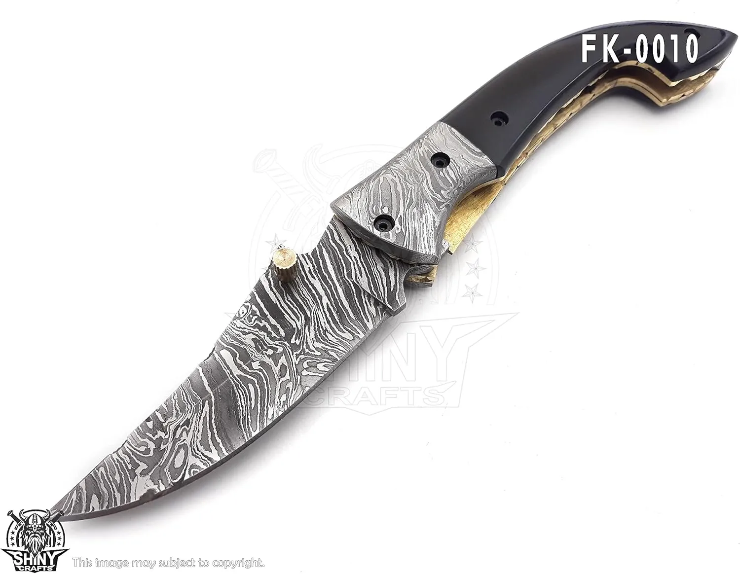 SHINY CRAFTS -Pocket Knives & Folding Knives Folding Knife Cool Pocket Knives-Tactical Pocket Knives Everyday Carry - PlainEdge - Leather Sheath (FK 10)