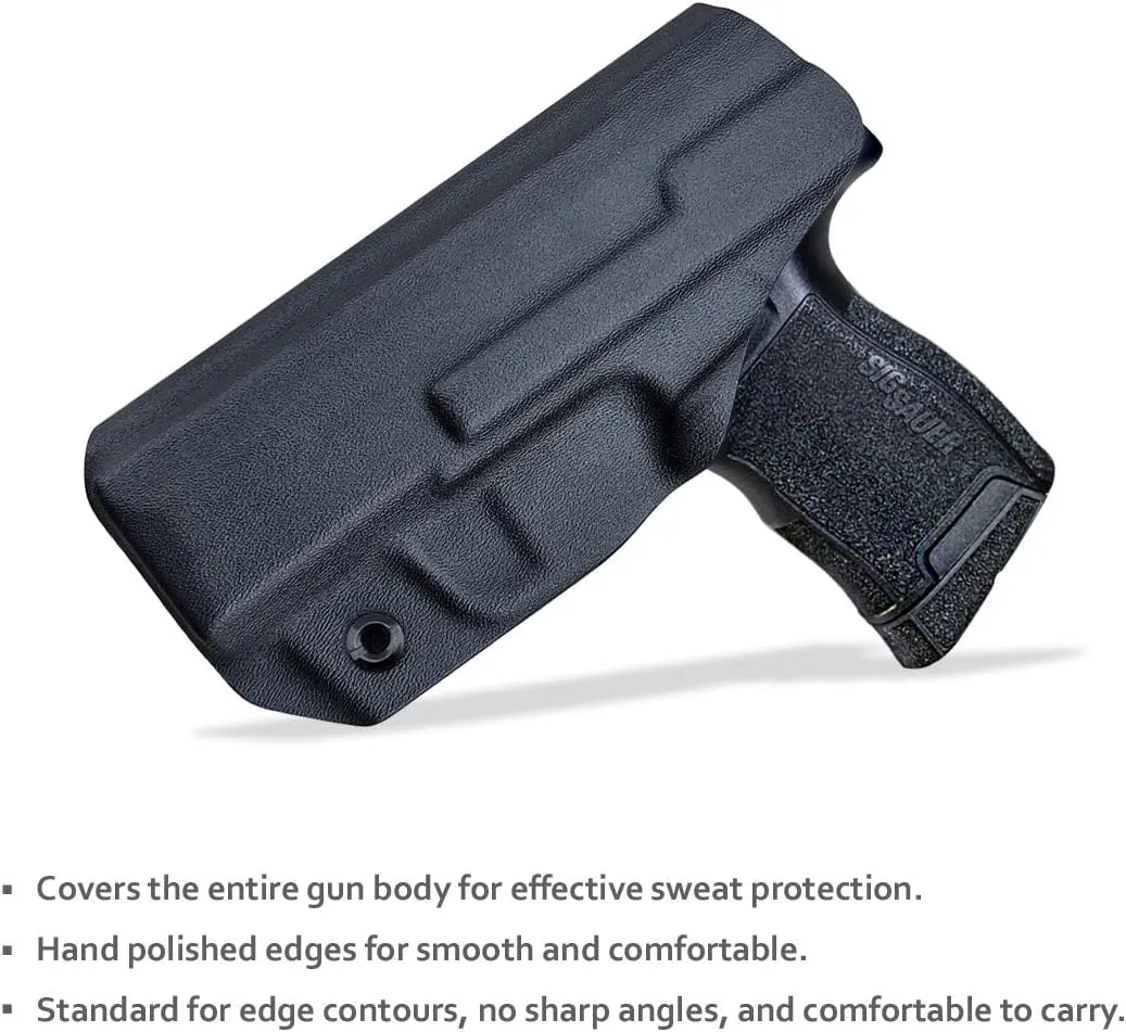 Sig P365 Holster IWB Kydex Custom Fit: Sig Sauer P365 / P365 SAS / P365 X Pistol - Inside Waistband - Adj. Cant Retention - Cover Mag-Button - No Wear - No Jitter