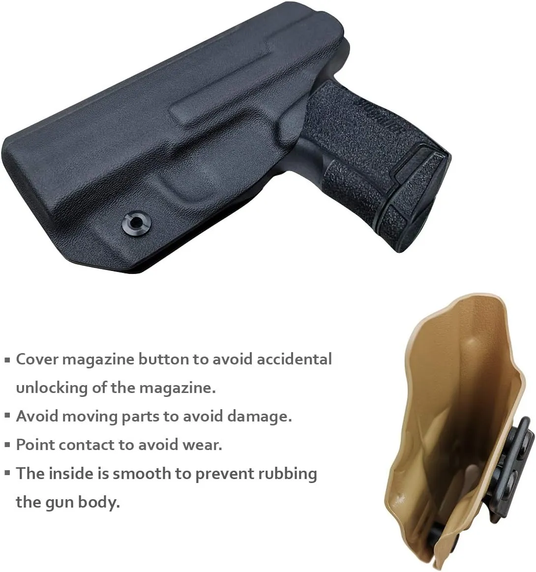 Sig P365 Holster IWB Kydex Custom Fit: Sig Sauer P365 / P365 SAS / P365 X Pistol - Inside Waistband - Adj. Cant Retention - Cover Mag-Button - No Wear - No Jitter