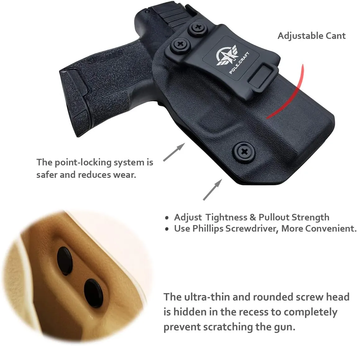 Sig P365 Holster IWB Kydex Custom Fit: Sig Sauer P365 / P365 SAS / P365 X Pistol - Inside Waistband - Adj. Cant Retention - Cover Mag-Button - No Wear - No Jitter