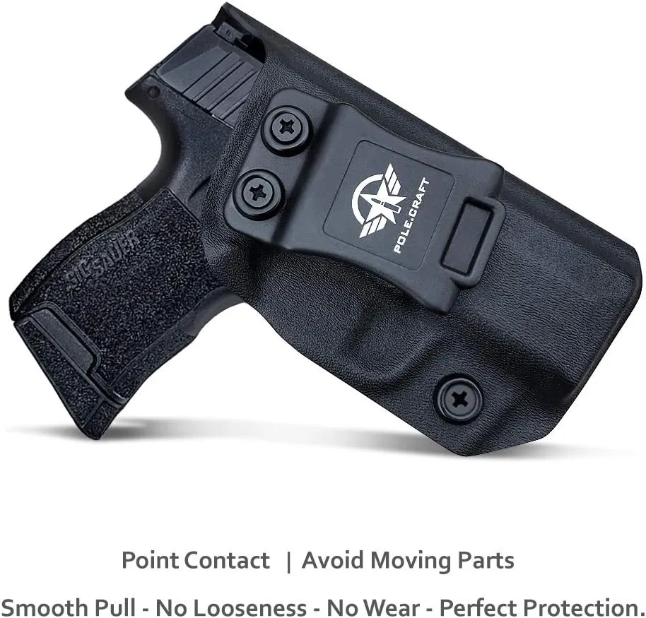 Sig P365 Holster IWB Kydex Custom Fit: Sig Sauer P365 / P365 SAS / P365 X Pistol - Inside Waistband - Adj. Cant Retention - Cover Mag-Button - No Wear - No Jitter