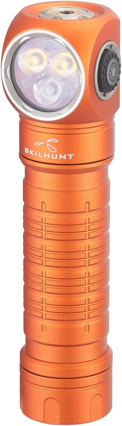SKTE H200 Headlamp Flashlight,1100 lumens USB Magnetic Rechargeable LED Headlamp,Hands-Free Reliable Angle Ligh for Running Camping Hiking Caving (Orange, H200 Neutral whiteHigh CRI)