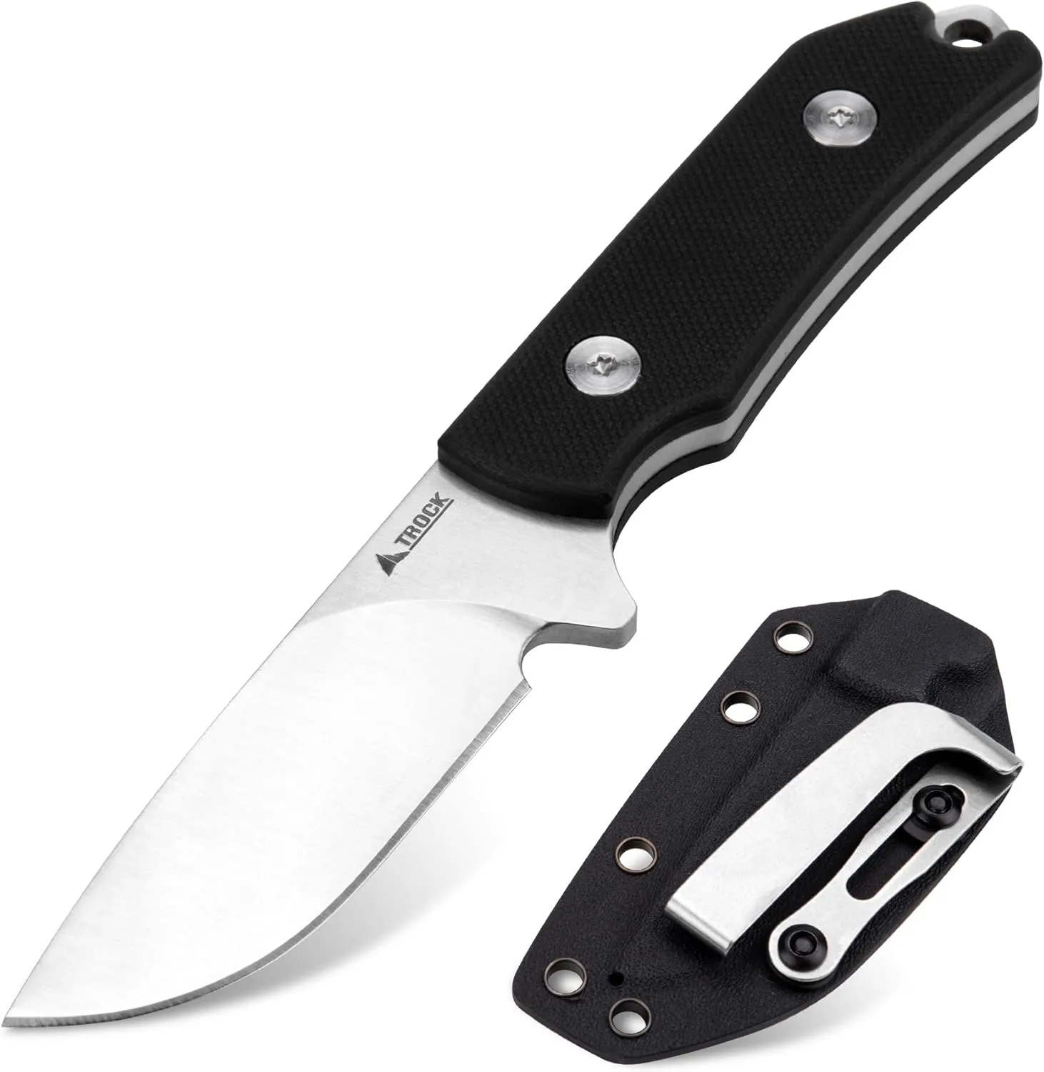 Small Fixed Blade Knife, 2.36” Drop Point D2 Blade Camping Hutting Hiking Knife for Men Women G10 Handle with Sheath and Clip Outdoor Daily Use EDC