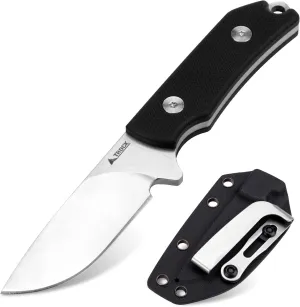 Small Fixed Blade Knife, 2.36” Drop Point D2 Blade Camping Hutting Hiking Knife for Men Women G10 Handle with Sheath and Clip Outdoor Daily Use EDC