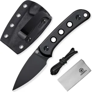 Small Fixed Blade knife with sheath neck Knives made for D2 steel and G10 Handle Compact camping Knife with Belt Clip and Lanyard for outdoor Survival hunting and Adventure 5.3in Overall Length