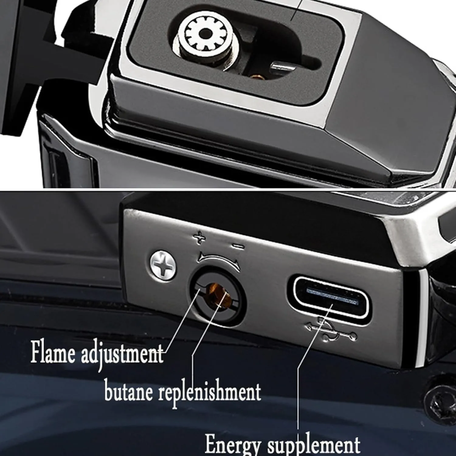 Smart Voice-Activated Windproof Lighter, Two Flame Modes, Adjustable Flame, Butane Refillable, Visible Butane Level, Portable, Colored Ice