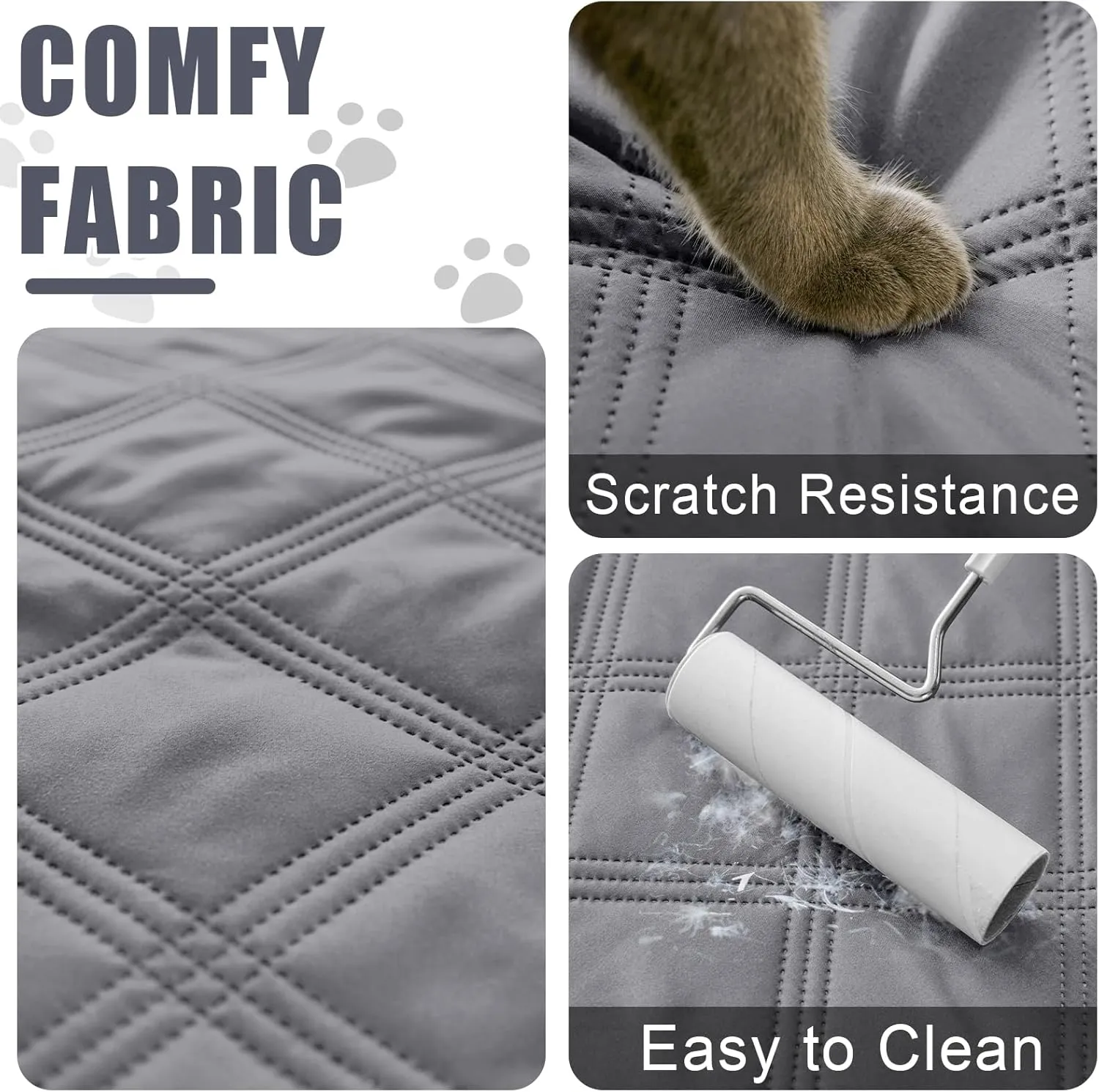 Smiry Waterproof Dog Bed Cover Blanket 30x70, Soft Reversible Pet Blanket, Washable Leakproof Cats Dogs Couch Cover for Sofa, Couch, Furniture, Grey/Light Grey