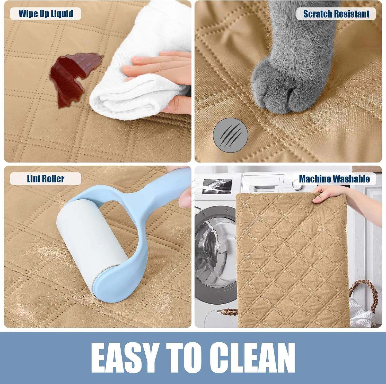 Smiry Waterproof Dog Blanket, Reversible Dog Bed Cover Pet Blanket, Soft Pet Couch Covers for Sofa Washable, Bed Couch Sofa Furniture Protector for Puppy Cat Kids (30"x70", Camel/Beige)