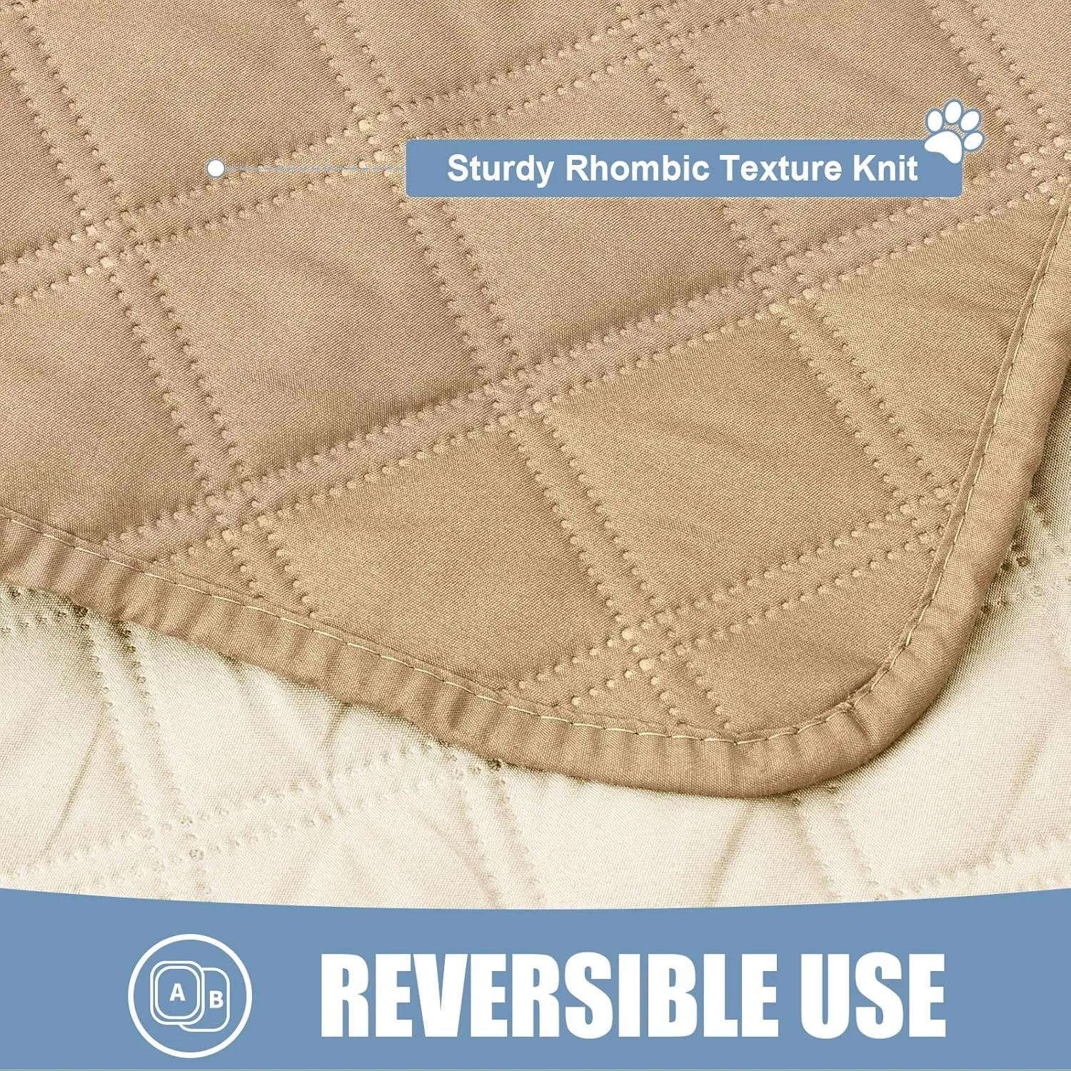 Smiry Waterproof Dog Blanket, Reversible Dog Bed Cover Pet Blanket, Soft Pet Couch Covers for Sofa Washable, Bed Couch Sofa Furniture Protector for Puppy Cat Kids (30"x70", Camel/Beige)