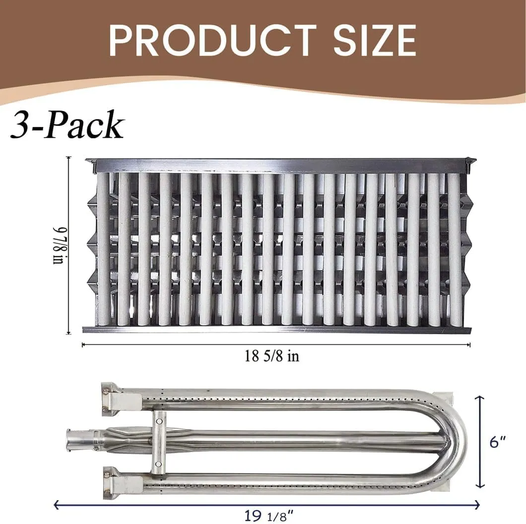 SN291A and SA2171 (2-Pack) 18 5/8" Stainless Steel Cooking Grid and Burner for DCS 27DBQ, 27DBQR, 27DBR, 27DSBQ, 27DSBQR, 27FSBQ, 27FSBQR, 36DBQ, 36DBQAR, 36DBQR.