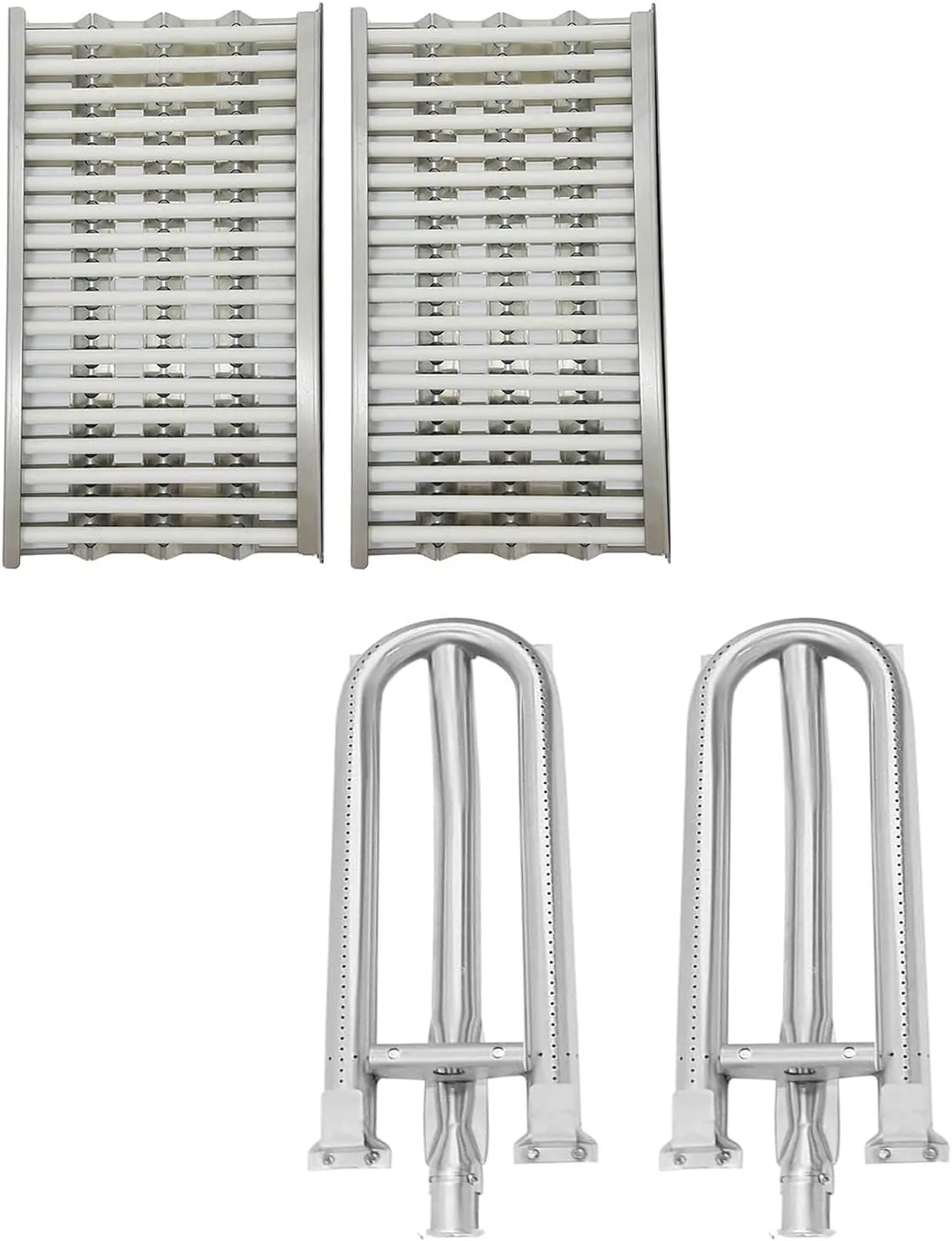 SN291A and SA2171 (2-Pack) 18 5/8" Stainless Steel Cooking Grid and Burner for DCS 27DBQ, 27DBQR, 27DBR, 27DSBQ, 27DSBQR, 27FSBQ, 27FSBQR, 36DBQ, 36DBQAR, 36DBQR.