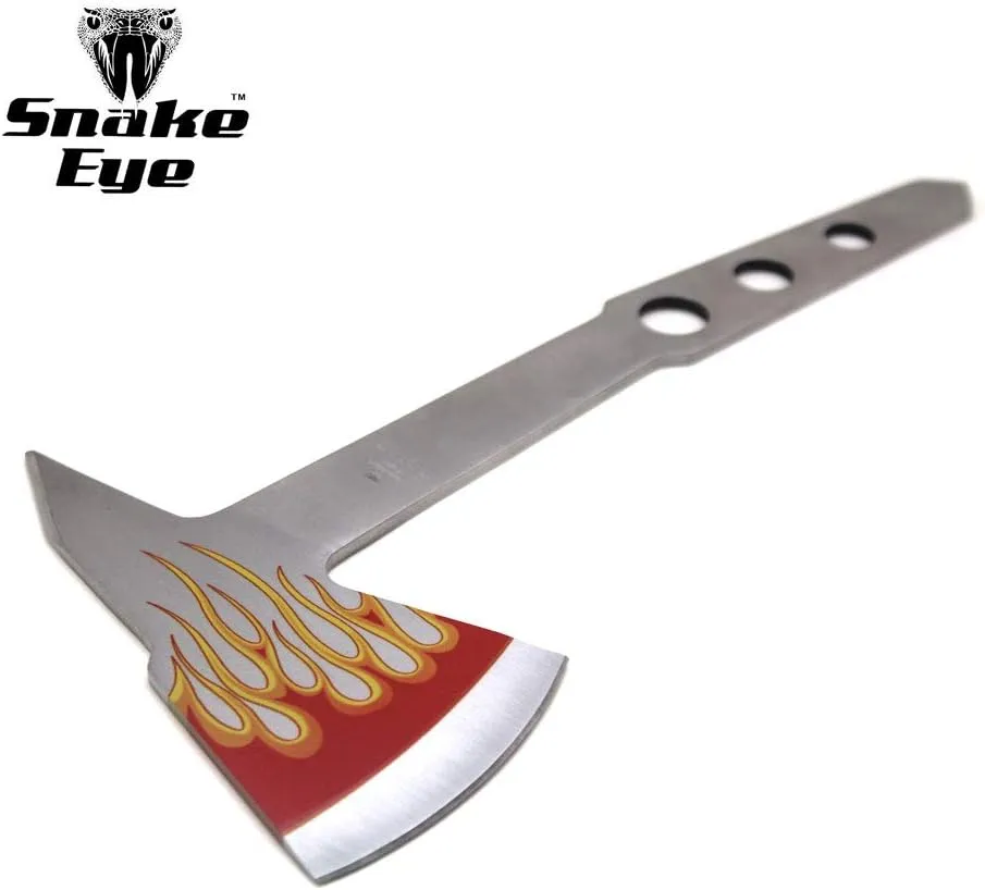 Snake Eye Tactical Compact Tomahawk Full Tang Camping Axe Hunting Fishing Throwing Survival (FLAME)