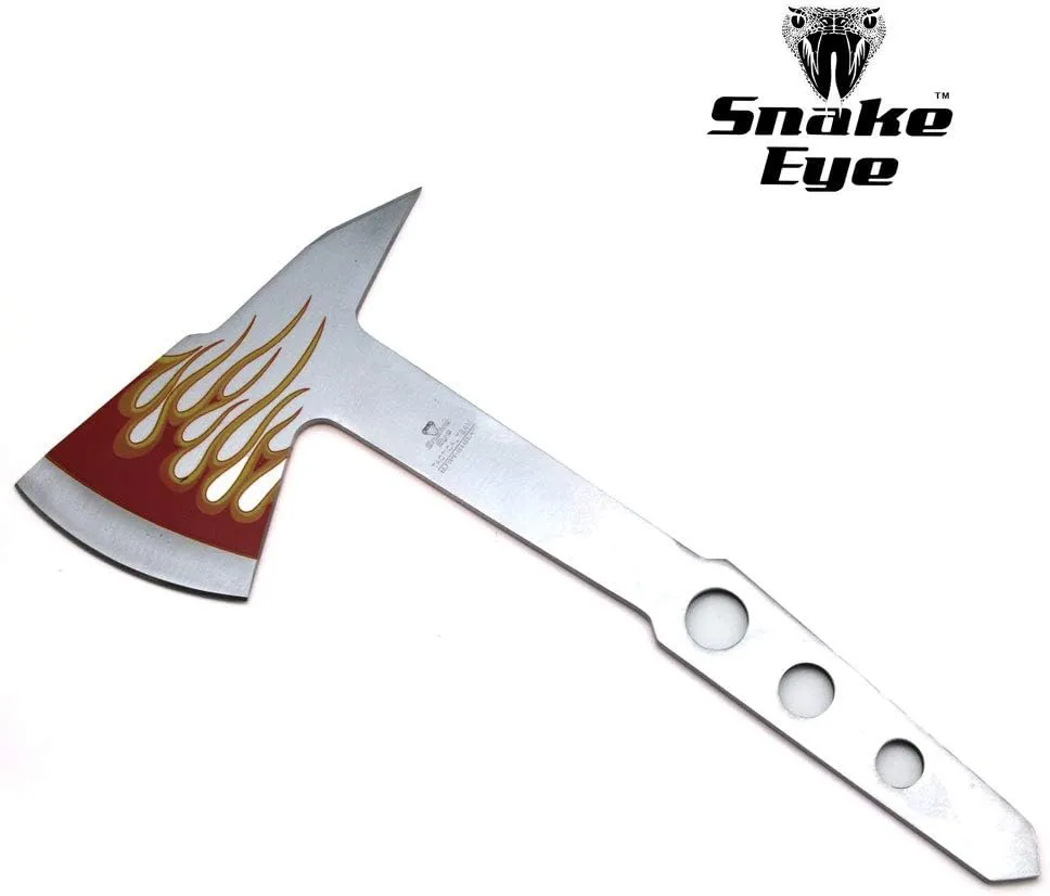 Snake Eye Tactical Compact Tomahawk Full Tang Camping Axe Hunting Fishing Throwing Survival (FLAME)