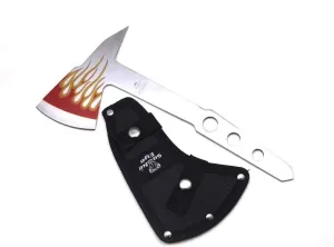 Snake Eye Tactical Compact Tomahawk Full Tang Camping Axe Hunting Fishing Throwing Survival (FLAME)