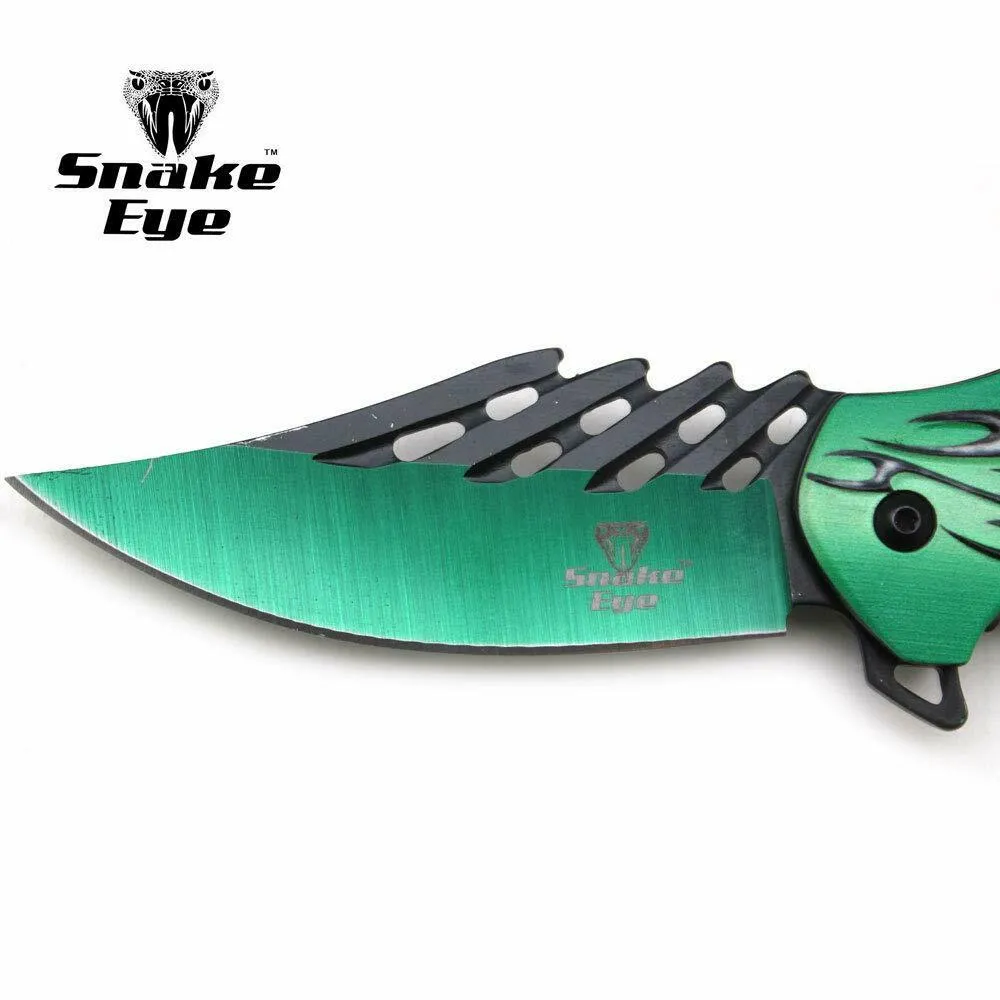 Snake Eye Tactical Every Day Carry Fantasy Skull Design Folding Knife