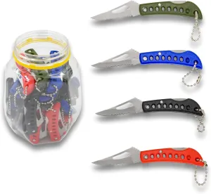 Snake Eye Tactical Mini Pocket Knife Set, 36 & 60 Pieces, 3-Inch Folding Knives with Stainless Steel Blade, Assorted Colors with Display Jar. (Mix Color-1254-36)