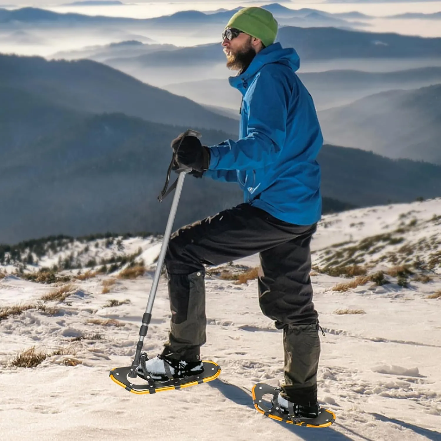 Snow Shoes for Women, Men, Youth, Kids, Light Aluminum Weight Snowshoes with Adjustable Trekking Poles, Carrying Bag, Serrated Claws for Skiing and Snow Trekking
