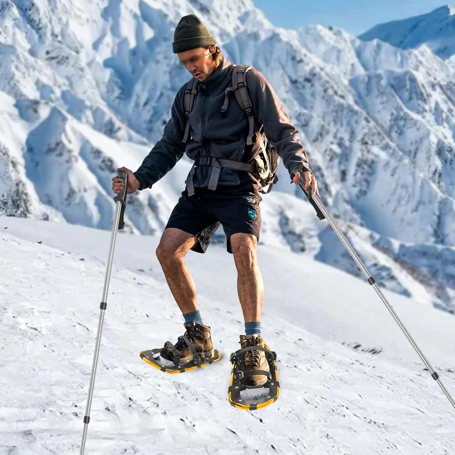 Snow Shoes for Women, Men, Youth, Kids, Light Aluminum Weight Snowshoes with Adjustable Trekking Poles, Carrying Bag, Serrated Claws for Skiing and Snow Trekking