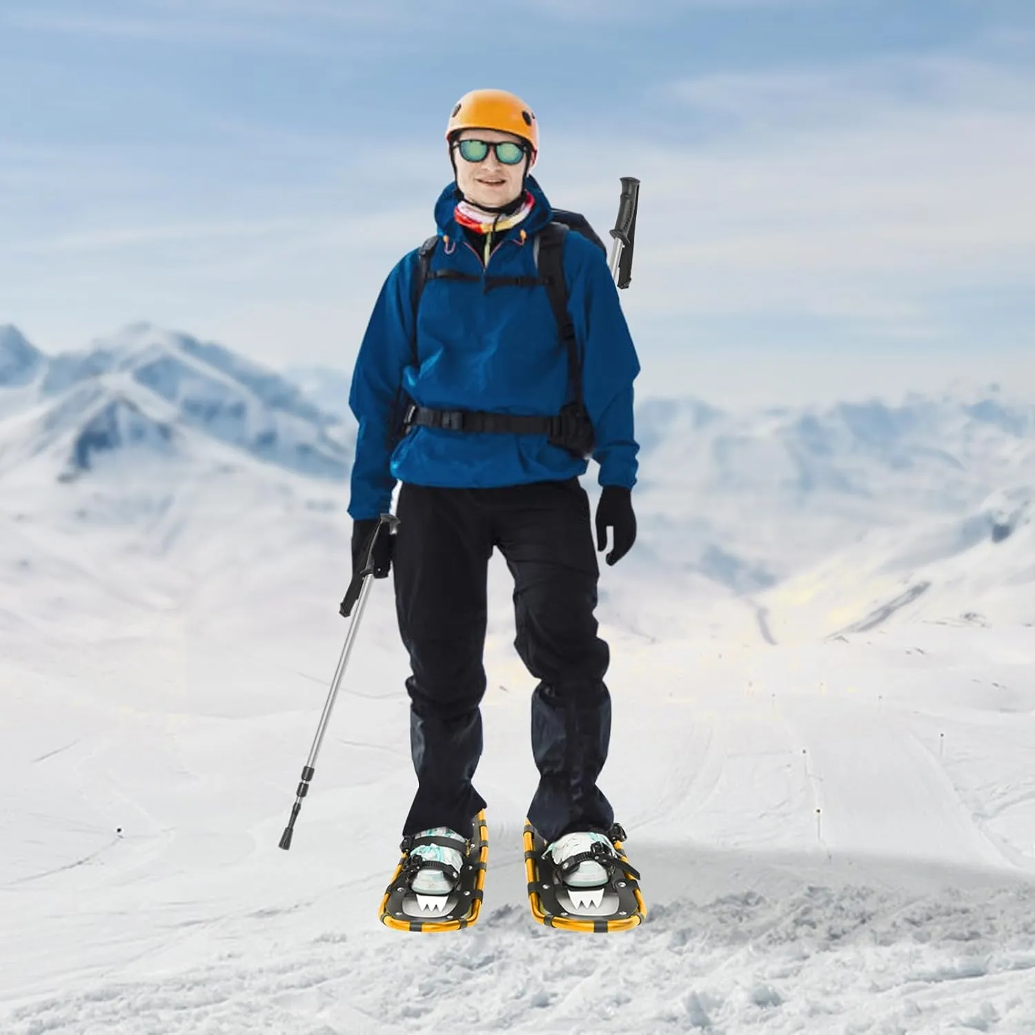 Snow Shoes for Women, Men, Youth, Kids, Light Aluminum Weight Snowshoes with Adjustable Trekking Poles, Carrying Bag, Serrated Claws for Skiing and Snow Trekking