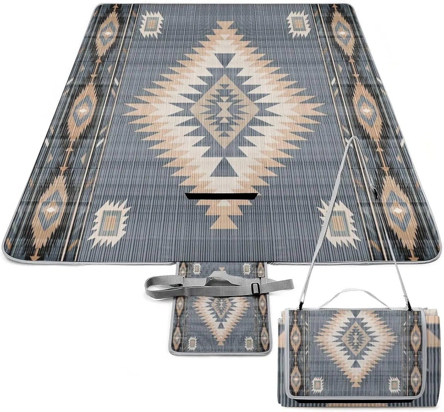 Southwestern Native American Aztec Navajo Indian Waterproof Outdoor Picnic Blanket Sandproof Beach Mat for Camping Hiking Grass Travelling