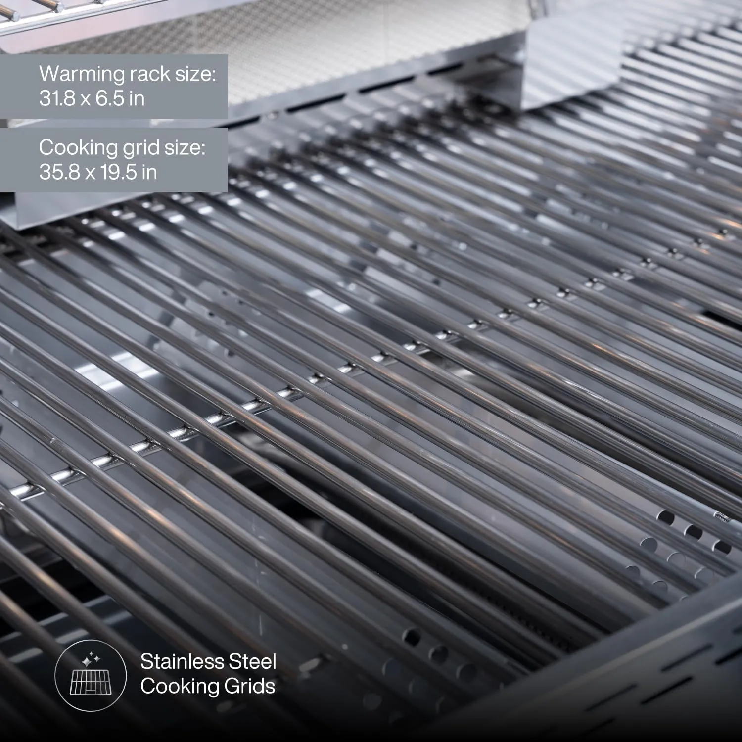 Spire Premium 6 Burner Built In Gas Grill Island Head, Stainless Steel 36 Inch Propane Grill with Rear Burner, 73,000 BTUs, 904 SQ In Racks with Dual Fuel Compatibility - 740-0781P
