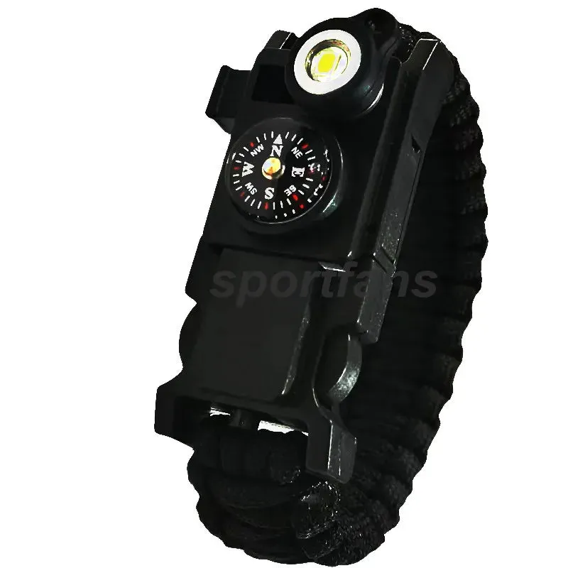 SPORTFANS Waterproof LED Paracord Bracelet – Emergency Survival Cord for Outdoor Adventures