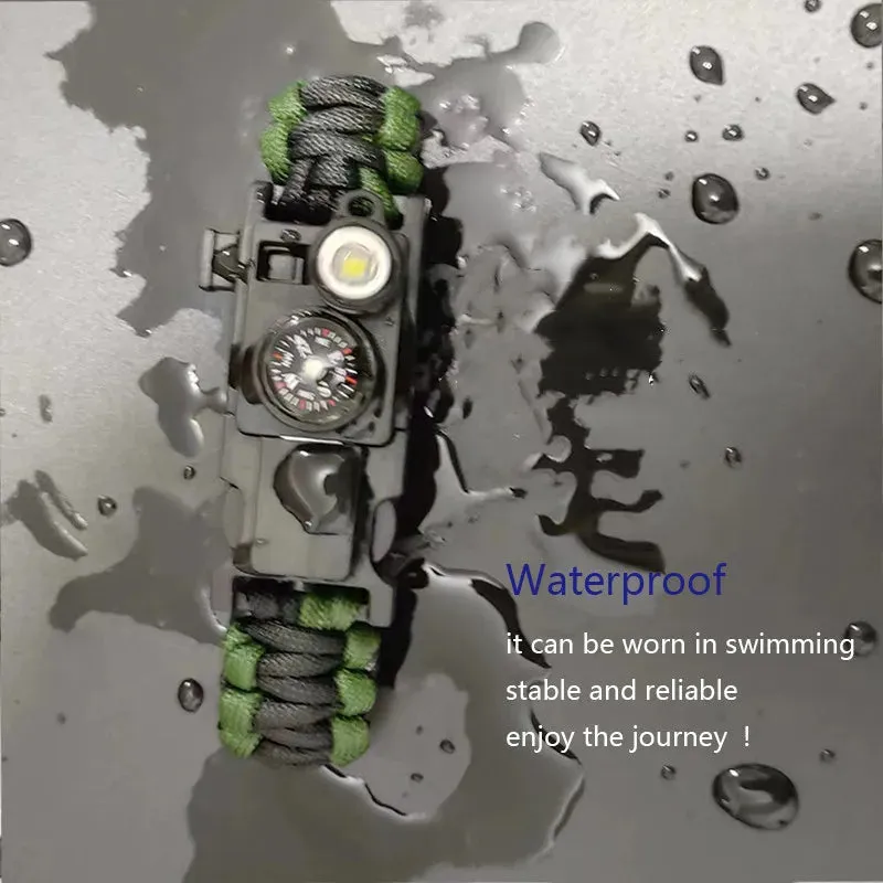 SPORTFANS Waterproof LED Paracord Bracelet – Emergency Survival Cord for Outdoor Adventures