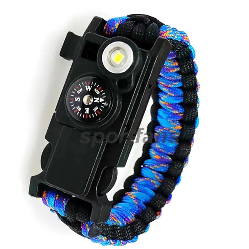 SPORTFANS Waterproof LED Paracord Bracelet – Emergency Survival Cord for Outdoor Adventures