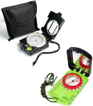 Sportneer Compass Military Grade   Compass Hiking Survival with Mirror Lensatic Compass Boy Scout Compasses with Storage Bag for Kids Gifts Hiking Camping Hunting Outdoor