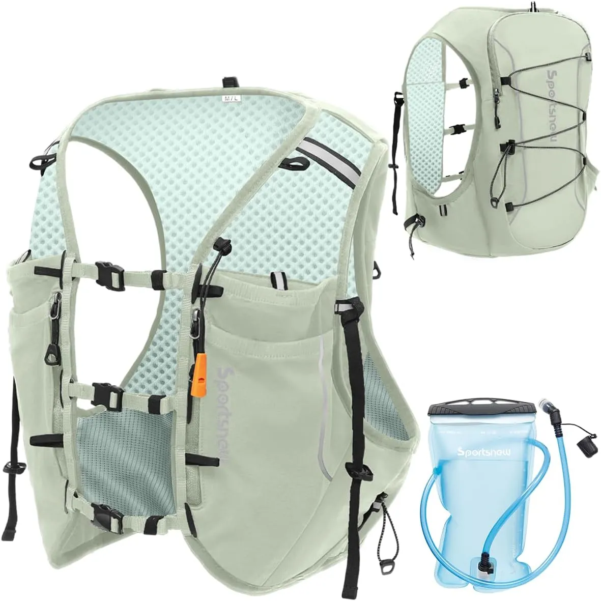 sportsnew Running Vest for Women Men, Lightweight 10L Hydration Backpack with Waterproof Phone Pocket, Breathable Pack for Hiking Trail Running Cycling Marathon