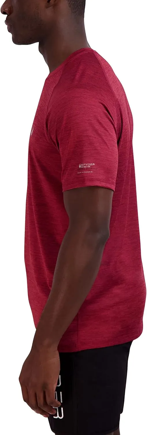 Spyder Men's Short Sleeve Rashguard – UPF , Quick-Dry, Swim Shirt, Surfing, Hiking, Workout