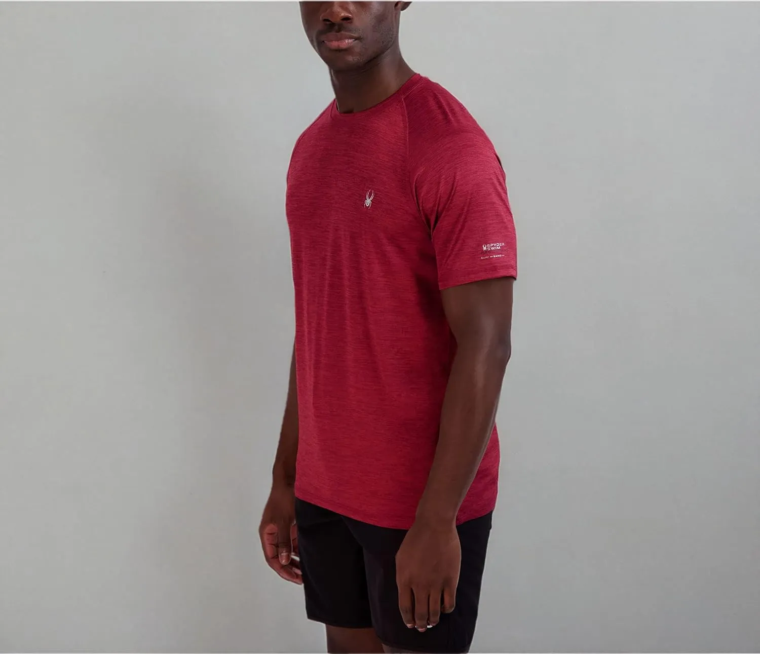 Spyder Men's Short Sleeve Rashguard – UPF , Quick-Dry, Swim Shirt, Surfing, Hiking, Workout