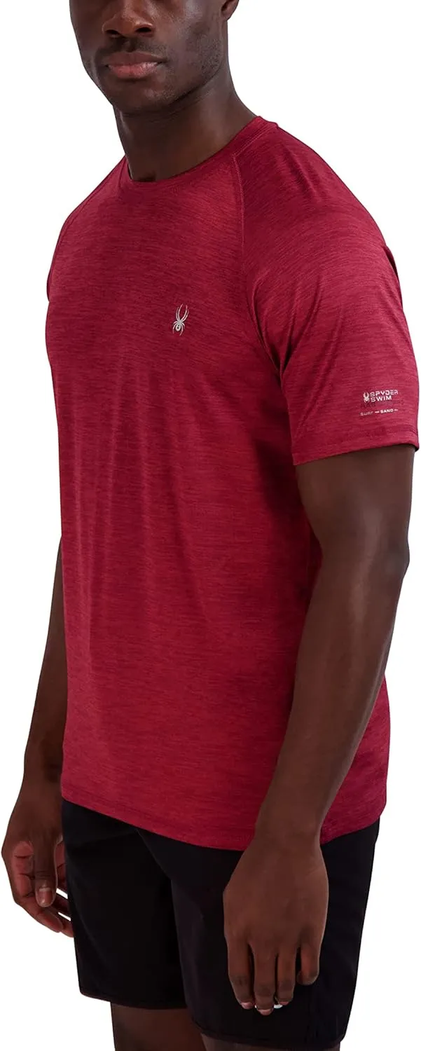 Spyder Men's Short Sleeve Rashguard – UPF , Quick-Dry, Swim Shirt, Surfing, Hiking, Workout