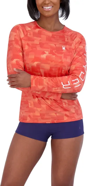 Spyder Women's Standard Long Sleeve Rashguard – Quick-Dry, UPF , Swim Shirt, Beach, Surfing, Hiking, Gym, Yoga, Corn, X-Large