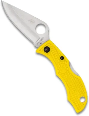 Spyderco Ladybug 3 Salt Lightweight Knife with 1.9" Corrosion Resistant H-2 Stainless Steel Blade and Durable Hi-Viz Yellow FRN Handle - PlainEdge - LYLP3