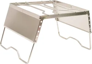 Stable, Height Adjustable Folding Campfire Grill, Prevention Stainless Steel, Convenient Wind Deflector, 20kg Load Bearing, Easy to Carry and Storage