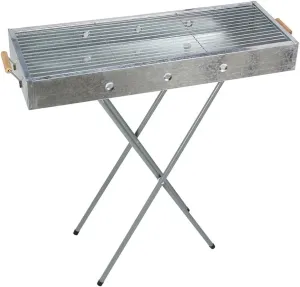 Stainless Steel Barbecue Stove With Fork Legs Wooden Handle, Charcoal BBQ Outdoor Barbecue Rack