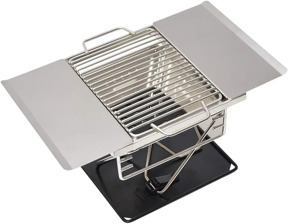 Stainless Steel BBQ Grill Folding BBQ Grill Portable Charcoal Barbecue Grill Outdoor Camping Stove Travel Picnic Stove