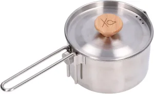 Stainless Steel Camping Pot Portable Outdoor Tea Coffee Pot with Detachable Handle for Camping Hiking Picnic