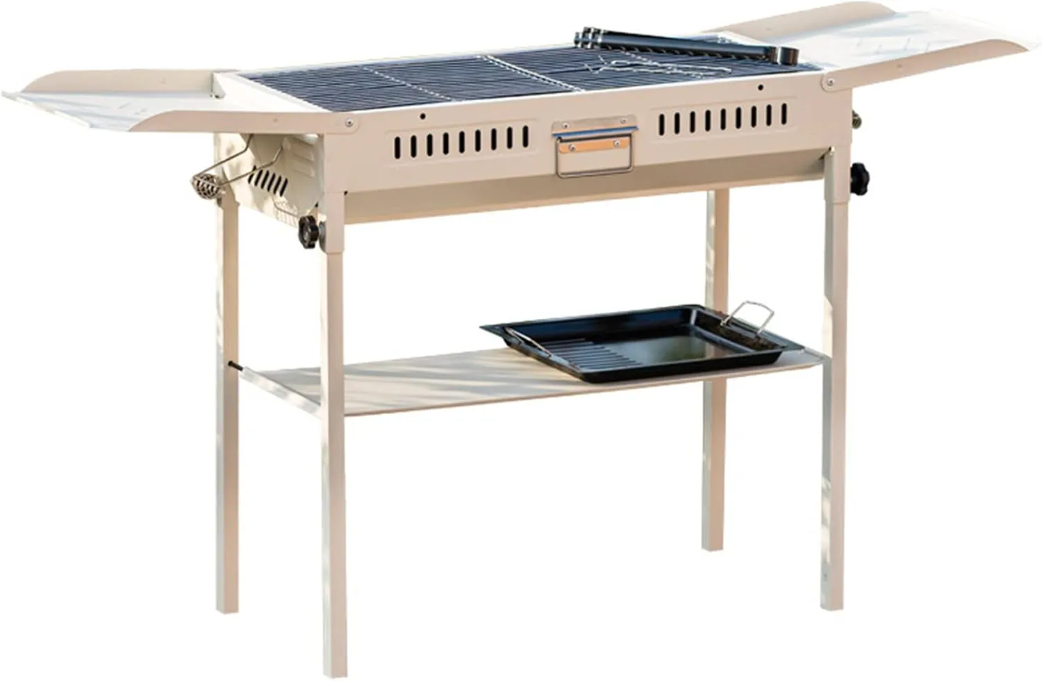 Stainless Steel Charcoal Grill, Folding Grill Outdoor Barbecue Grill, Portable Camping Grill, Standing Grill Garden Picnics, Travel, Camping 65 X 68x 30cm