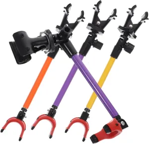 Stainless Steel Fishing Rod Holder 4pcs Anti-Off Fishing Pole Bracket Telescopic Rod Storage and Flexible for Anglers Random
