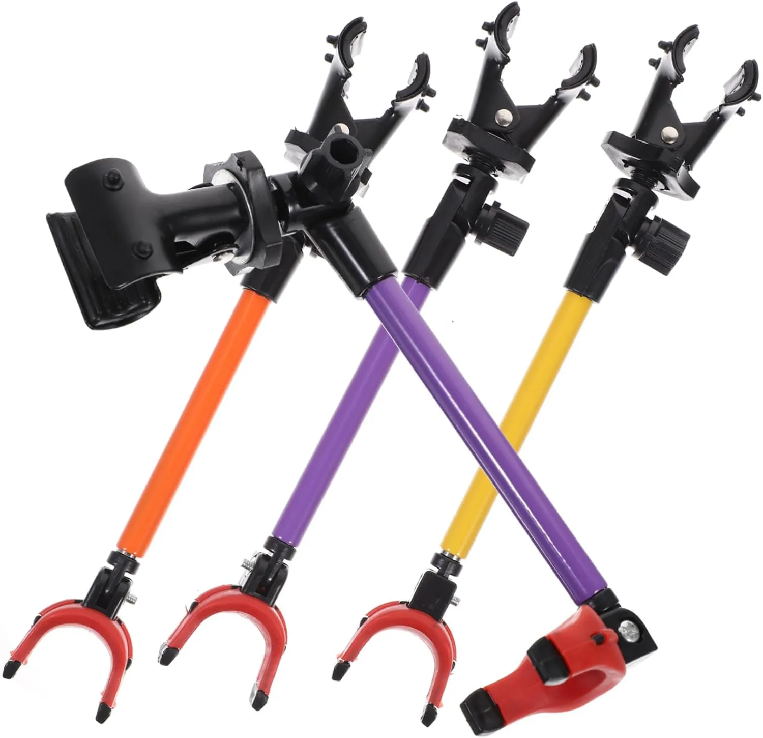 Stainless Steel Fishing Rod Holder 4pcs Anti-Off Fishing Pole Bracket Telescopic Rod Storage and Flexible for Anglers Random
